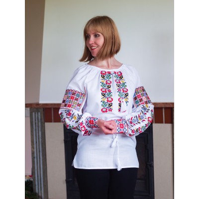 Embroidered blouse "Rainbow Flowers"